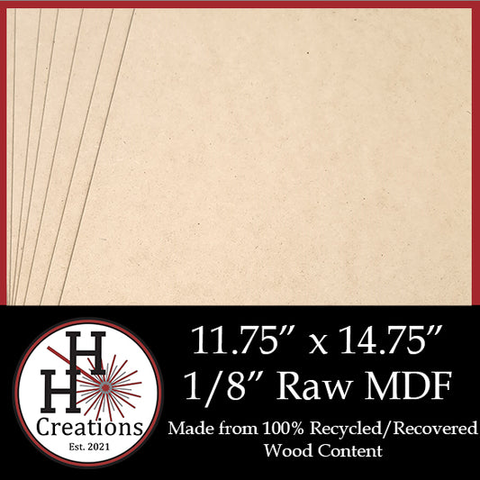 1/8" Raw Premium MDF Draft Board - Without Slick Finish - 11.75" x 14.75"