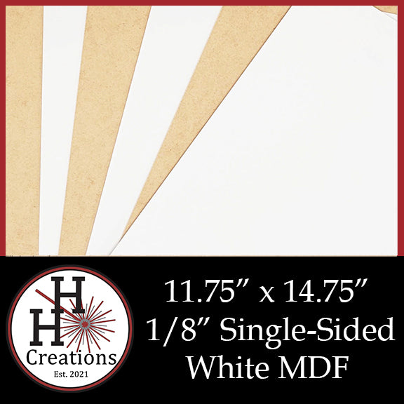 1/8" Premium White Single-Sided MDF Draft Board 11.75" x 14.75"