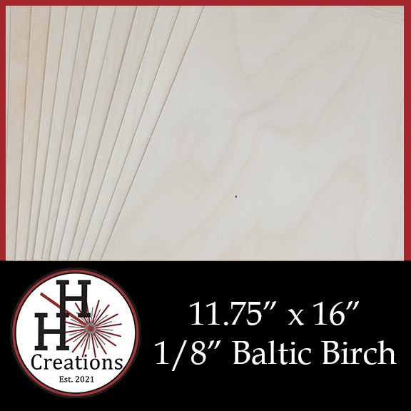 1/8" - B/BB - Premium Baltic Birch Plywood 11.75" x 16"