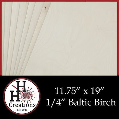 1/4" - B/BB - Premium Baltic Birch Plywood 11.75" x 19"