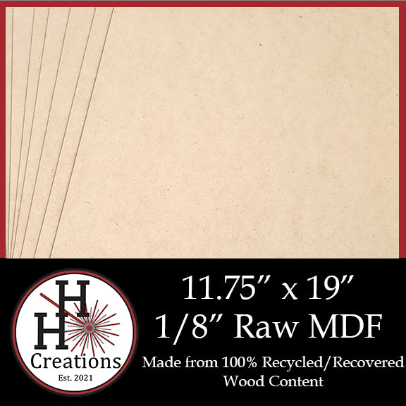 1/8" Raw Premium MDF Draft Board - Without Slick Finish - 11.75" x 19"