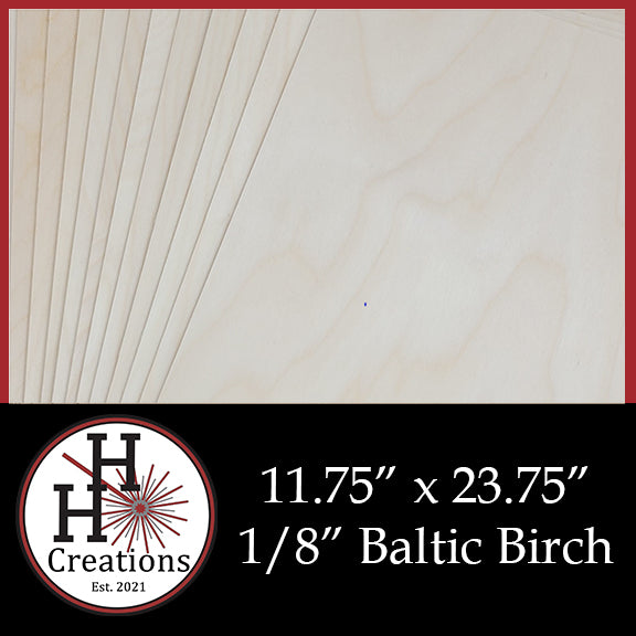 1/8" - B/BB - Premium Baltic Birch Plywood 11.75" x 23.75"