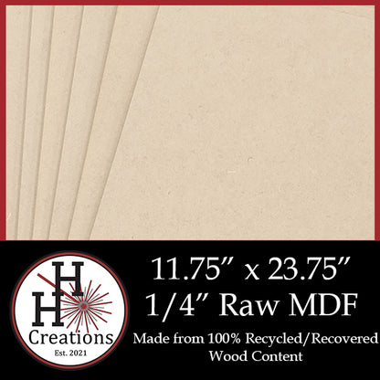 1/4" Raw Premium MDF Draft Board - Without Slick Finish - 11.75" x 23.75"