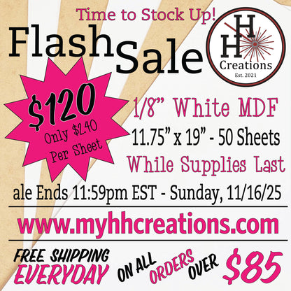 Flash Sale - 1/8" Premium White Single-Sided MDF Draft Board - 11.75" x 19" - $115 - Price will reflect in checkout