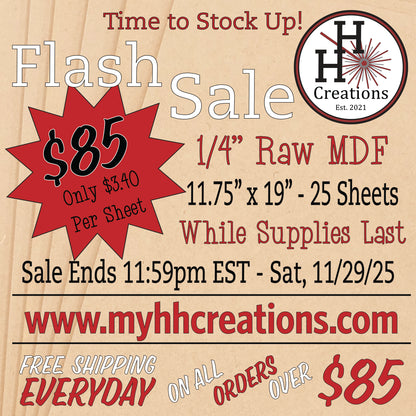 Flash Sale - 1/4" Premium Raw MDF Draft Board - Without Slick Finish - 11.75" x 19" - $85 - Price will reflect in checkout
