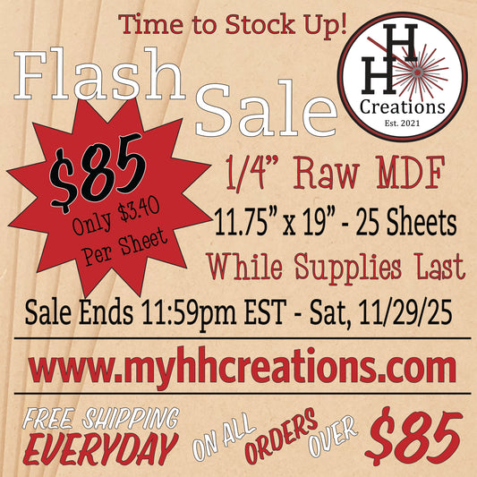 Flash Sale - 1/4" Premium Raw MDF Draft Board - Without Slick Finish - 11.75" x 19" - $85 - Price will reflect in checkout