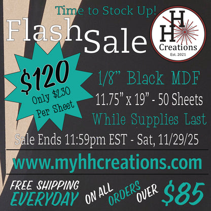 Flash Sale - 1/8" Black Single-Sided MDF Draft Board - 11.75" x 19" - $120