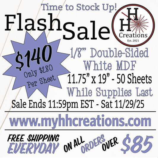 Flash Sale - 1/8" Premium White Double-Sided MDF Draft Board - 11.75" x 19" - $140 - Price will reflect in checkout