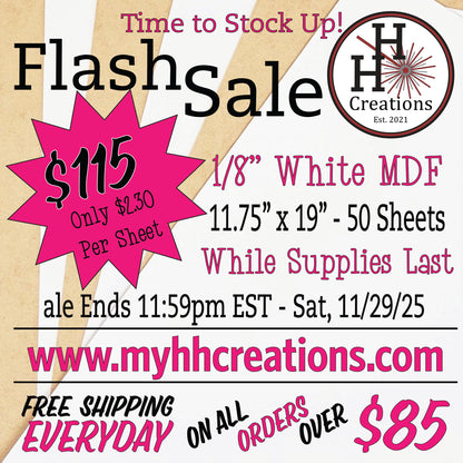 Flash Sale - 1/8" Premium White Single-Sided MDF Draft Board - 11.75" x 19" - $115 - Price will reflect in checkout