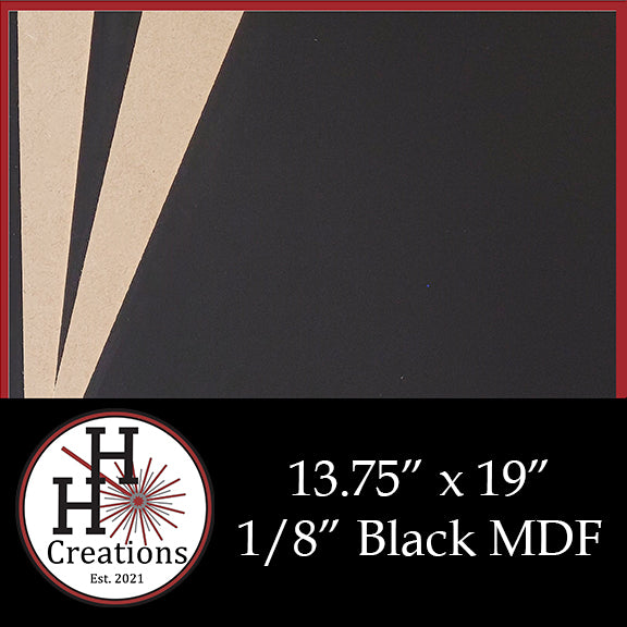 1/8" Premium Black Single-Sided MDF Draft Board 13.75" x 19"