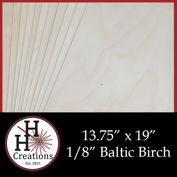 1/8" - B/BB - Premium Baltic Birch Plywood 13.75" x 19"