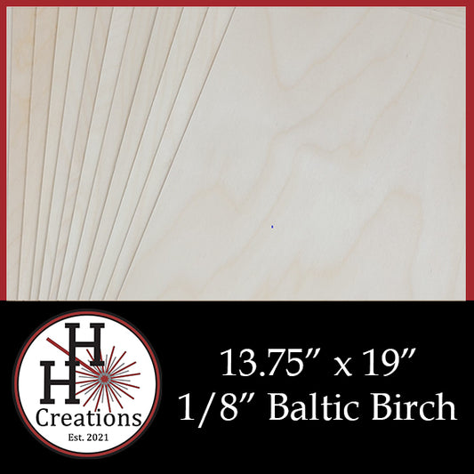 1/8" - B/BB - Premium Baltic Birch Plywood 13.75" x 19"