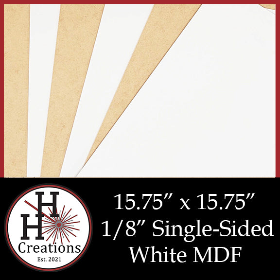 1/8" Premium White Single-Sided MDF Draft Board 15.75" x 15.75"