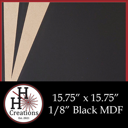 1/8" Premium Black Single-Sided MDF Draft Board - 15.75" x 15.75"