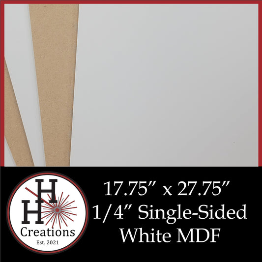 1/4" Premium Single-Sided White MDF Draft Board - 17.75" x 34.75"