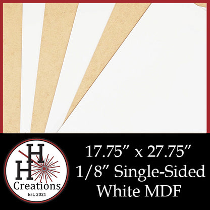 1/8" Premium White Single-Sided MDF Draft Board 17.75" x 34.75"