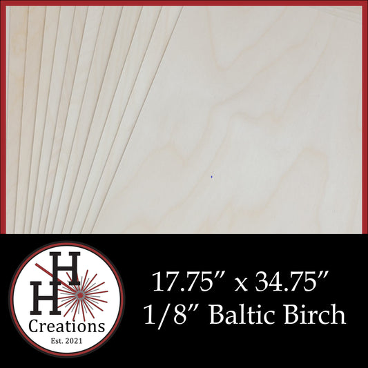 1/8" - B/BB - Premium Baltic Birch Plywood 17.75" x 34.75"