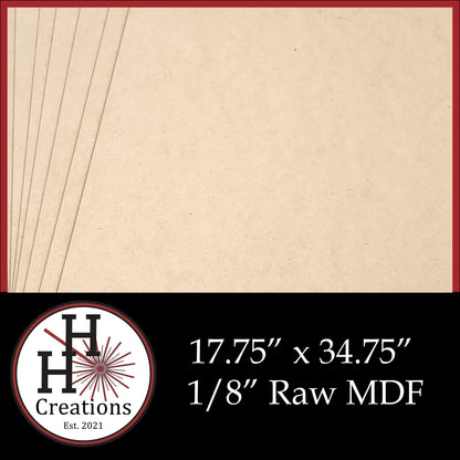 1/8" Raw Premium MDF Draft Board - Without Slick Finish - 17.75" x 34.75"