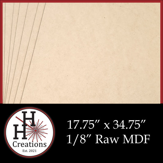 1/8" Raw Premium MDF Draft Board - Without Slick Finish - 17.75" x 34.75"