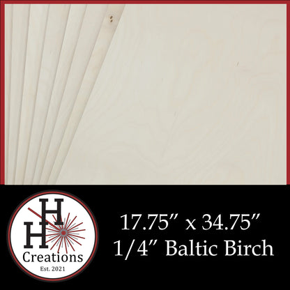 1/4" - B/BB - Premium Baltic Birch Plywood 17.75" x 34.75"