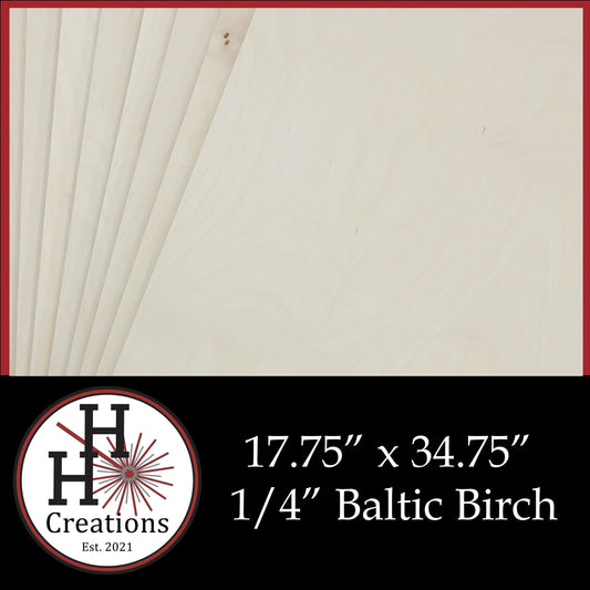 1/4" - B/BB - Premium Baltic Birch Plywood 17.75" x 34.75"