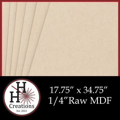 1/4" Raw Premium MDF Draft Board - Without Slick Finish - 17.75" x 34.75"