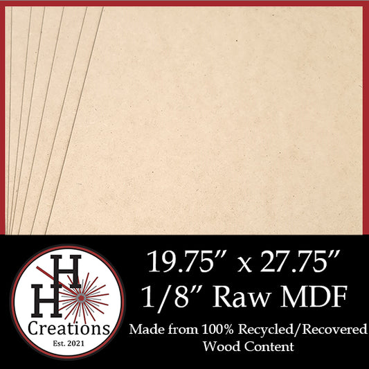 1/8" Raw Premium MDF Draft Board - Without Slick Finish - 19.75" x 27.75"