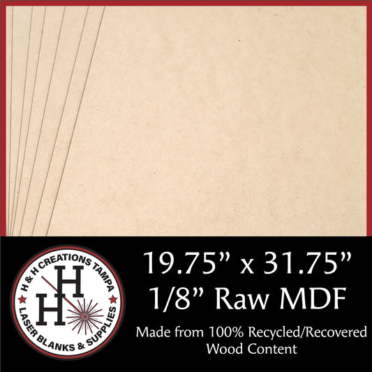 1/8" Raw Premium MDF Draft Board - Without Slick Finish - 19.75" x 31.75"
