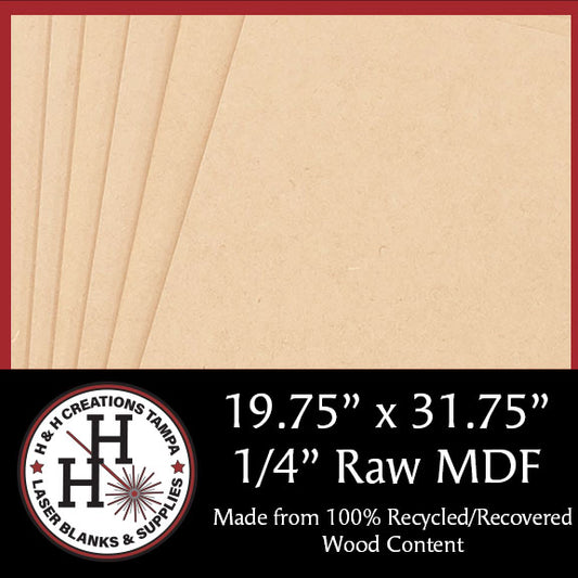 1/4" Raw Premium MDF/HDF Draft Board - Without Slick Finish - 19.75" x 31.75"