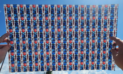 DecoCraft - Elevated Textures - Realistic Stained Glass - Art Deco - Patriotic IV