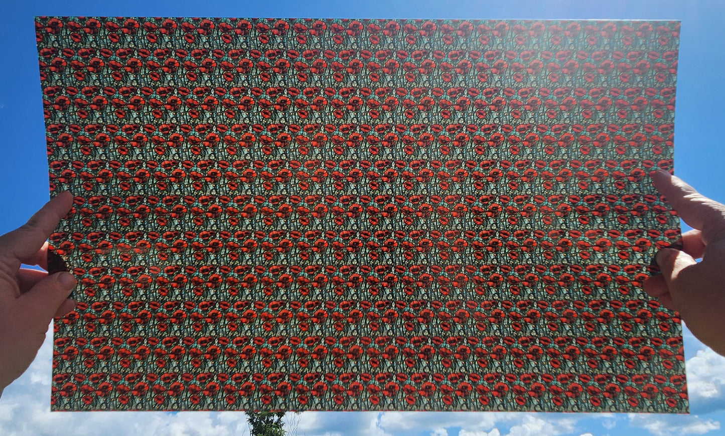 DecoCraft - - Elevated Textures - Realistic Stained Glass - Red Poppy IV