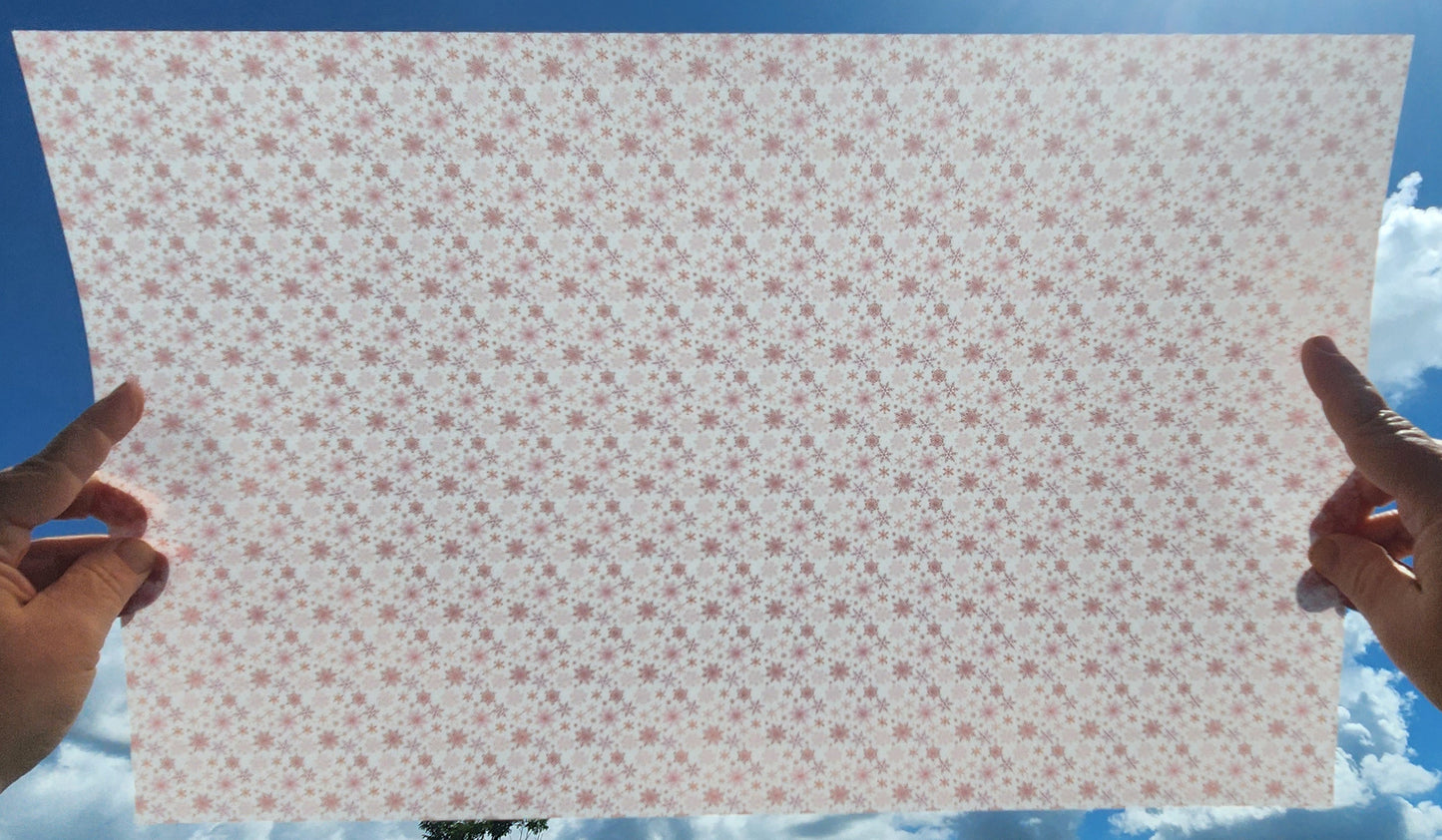 DecoCraft -Elevated Textures - Christmas - Pink Vintage Falling Snowflake