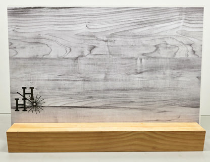 1/8" - Faux-Real Clear Coated Wood - Gray - 11.75" x 19"