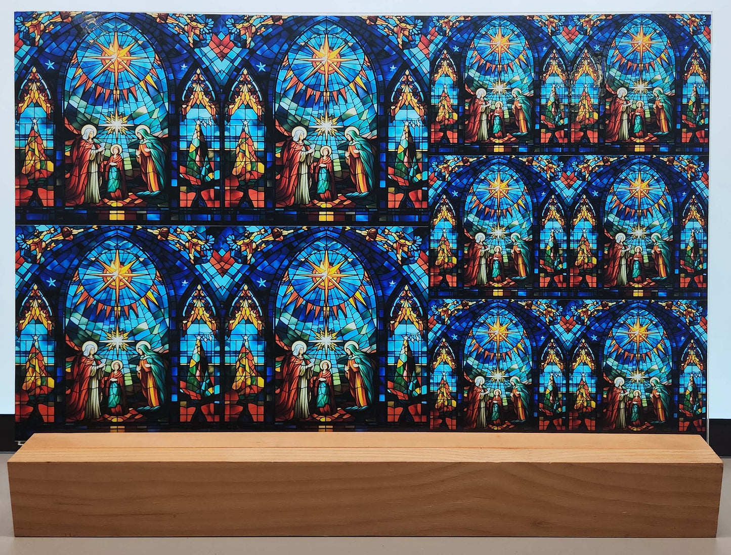 DecoCraft - Elevated Texture - Cherokee Rose - Realistic Stained Glass - Silent Night - Blue Glass