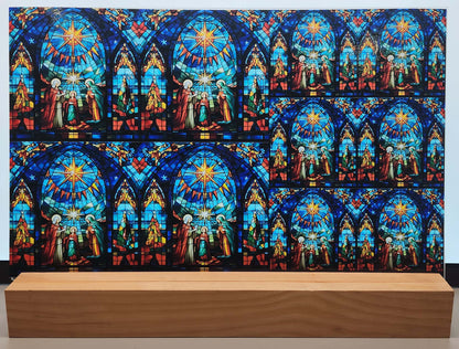 DecoCraft - Elevated Texture - Cherokee Rose - Realistic Stained Glass - Silent Night - Blue Glass