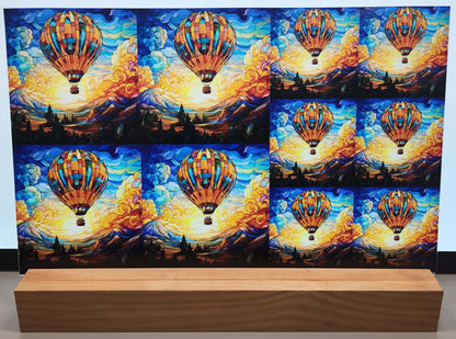 DecoCraft - Elevated Texture - Cherokee Rose - Realistic Stained Glass - Hot Air Balloon - Orange