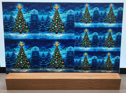 DecoCraft - Elevated Texture - Cherokee Rose - Realistic Stained Glass - Christmas Fun - Christmas Tree