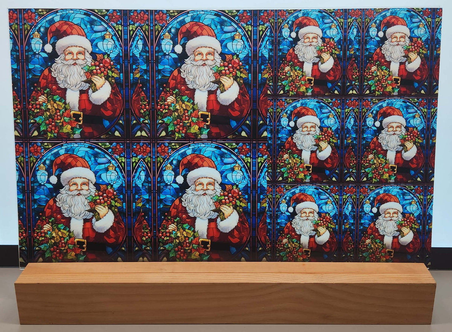 DecoCraft - Elevated Texture - Cherokee Rose - Realistic Stained Glass - Christmas Fun - Santa