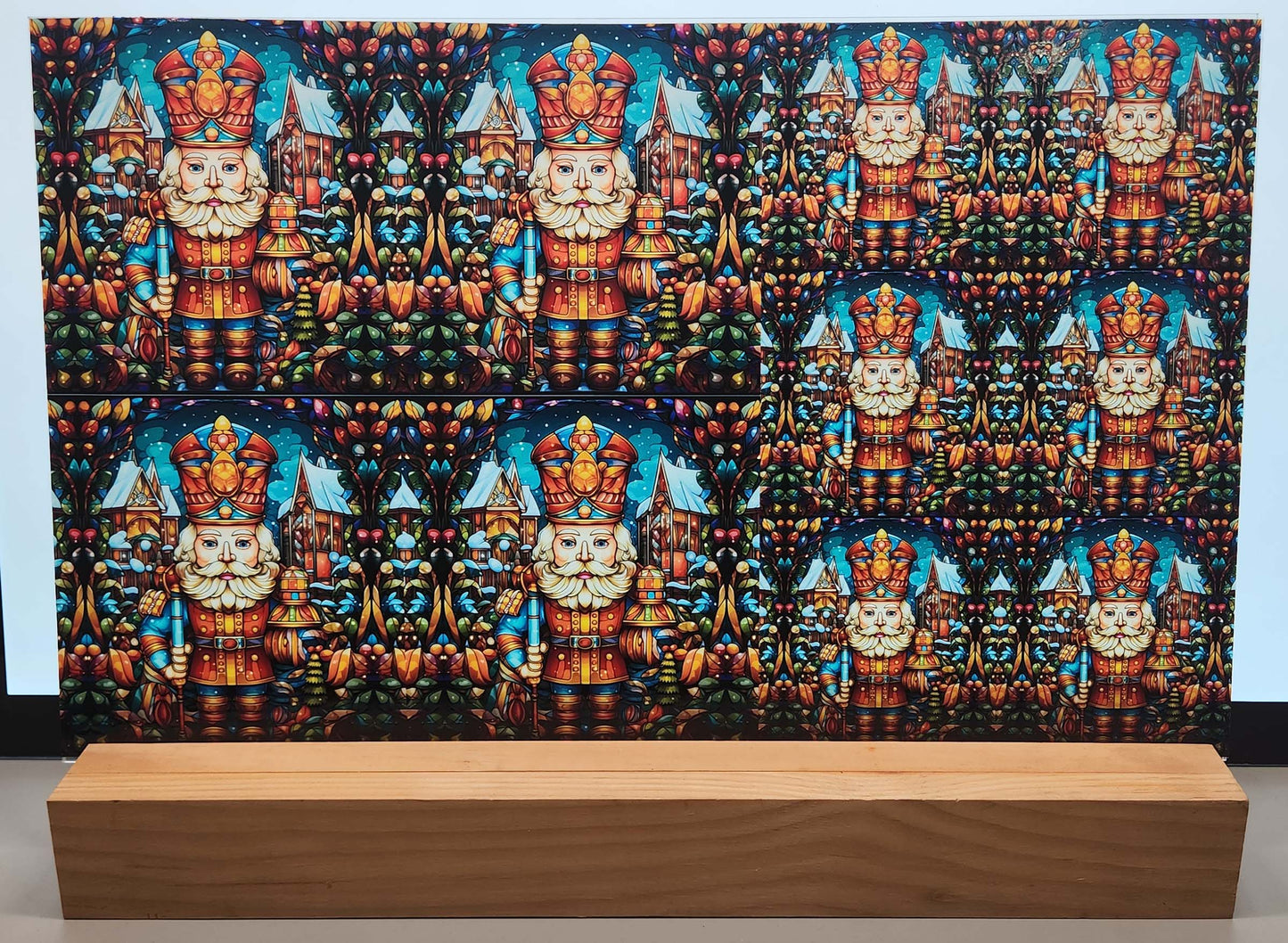 DecoCraft - Elevated Texture - Cherokee Rose - Realistic Stained Glass - Holiday Charm - NutCracker