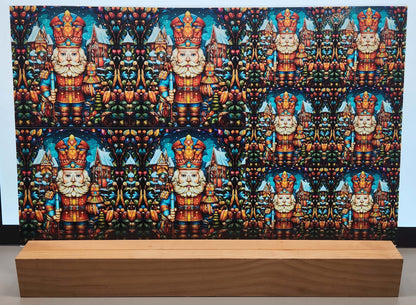 DecoCraft - Elevated Texture - Cherokee Rose - Realistic Stained Glass - Holiday Charm - NutCracker