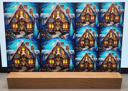 DecoCraft - Elevated Texture - Cherokee Rose - Realistic Stained Glass - Holiday Charm - Gingerbread House