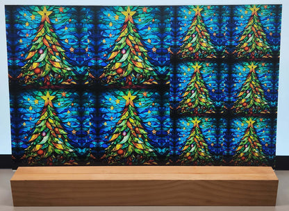 DecoCraft - Elevated Texture - Cherokee Rose - Realistic Stained Glass - Holiday Charm - Christmas Tree