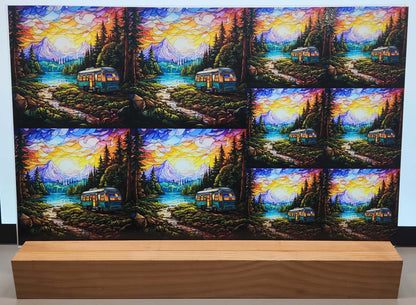 DecoCraft - Elevated Texture - Cherokee Rose - Realistic Stained Glass - Camper Bus