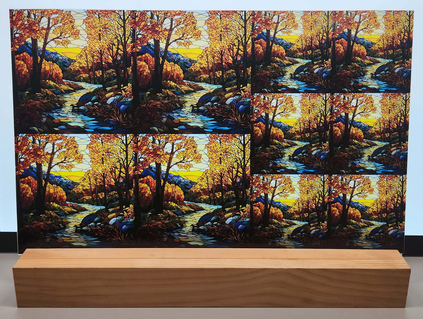 DecoCraft - Elevated Texture - Cherokee Rose - Realistic Stained Glass - Fall Forest