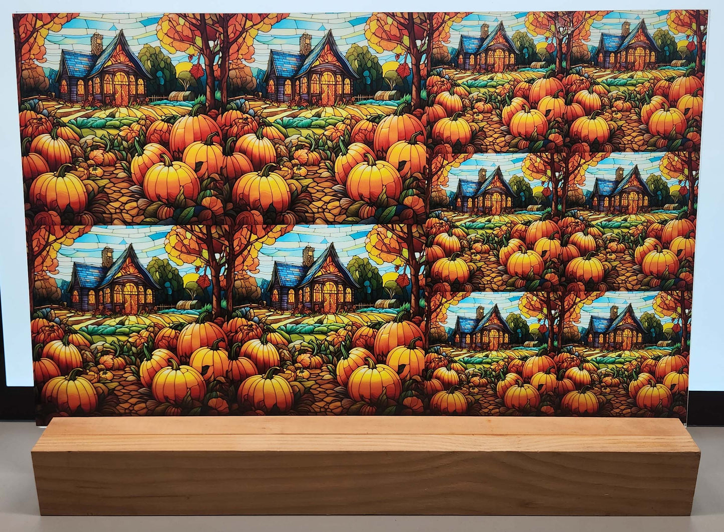 DecoCraft - Elevated Texture - Cherokee Rose - Realistic Stained Glass - Fall Farm