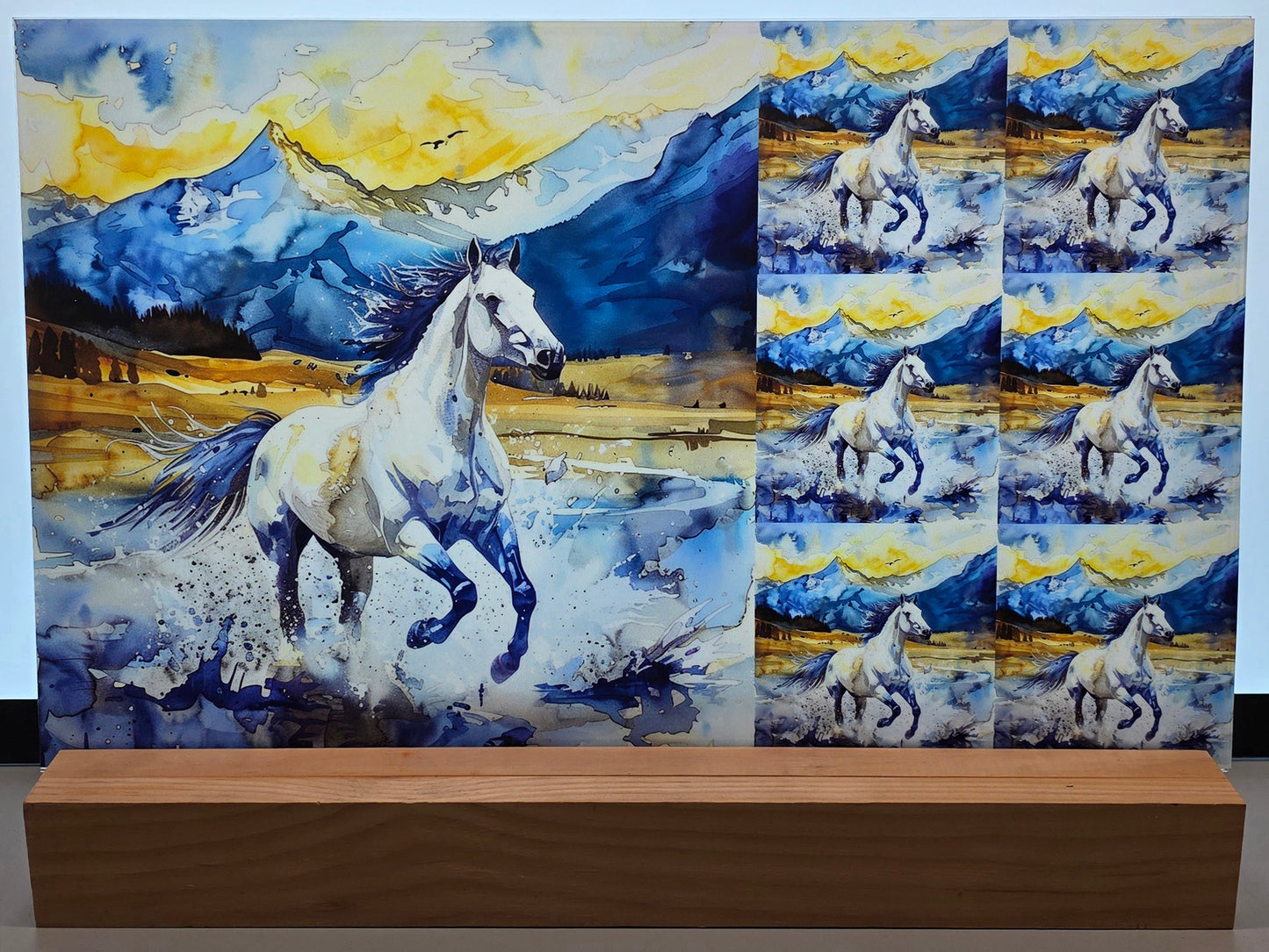 DecoCraft - Scenic Tiles Series - Watercolor Horses - Freedom Run