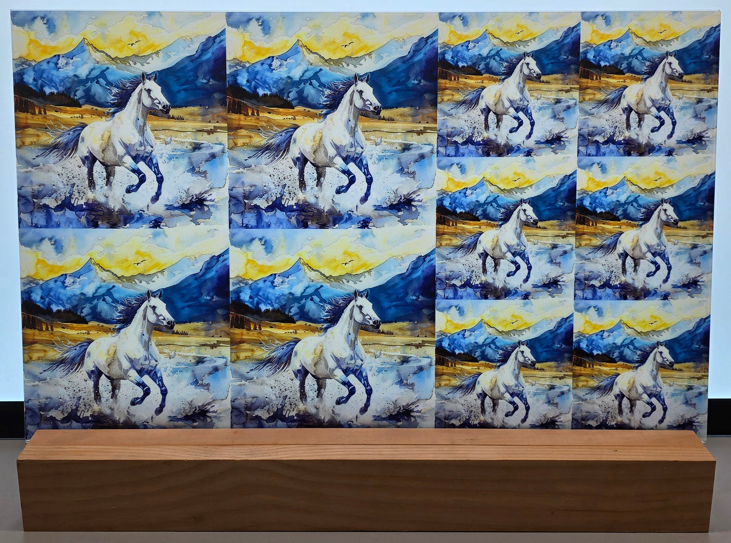 DecoCraft - Scenic Tiles Series - Watercolor Horses - Freedom Run
