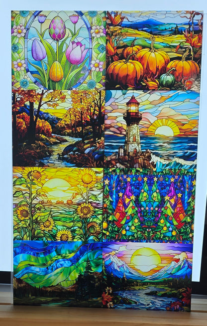 DecoCraft - Elevated Textures - Cherokee Rose - Realistic Stained Glass - Calendar Vol 2