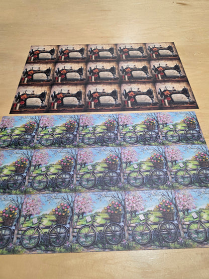 DecoCraft - Office Clean Out - Flat Non-Textured Small Scenic Tile Prints - Volume 3 - Multiple Bundles Available