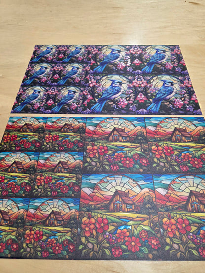 DecoCraft - Office Clean Out - Flat Non-Textured Medium Scenic Tile Prints - Multiple Bundles Available